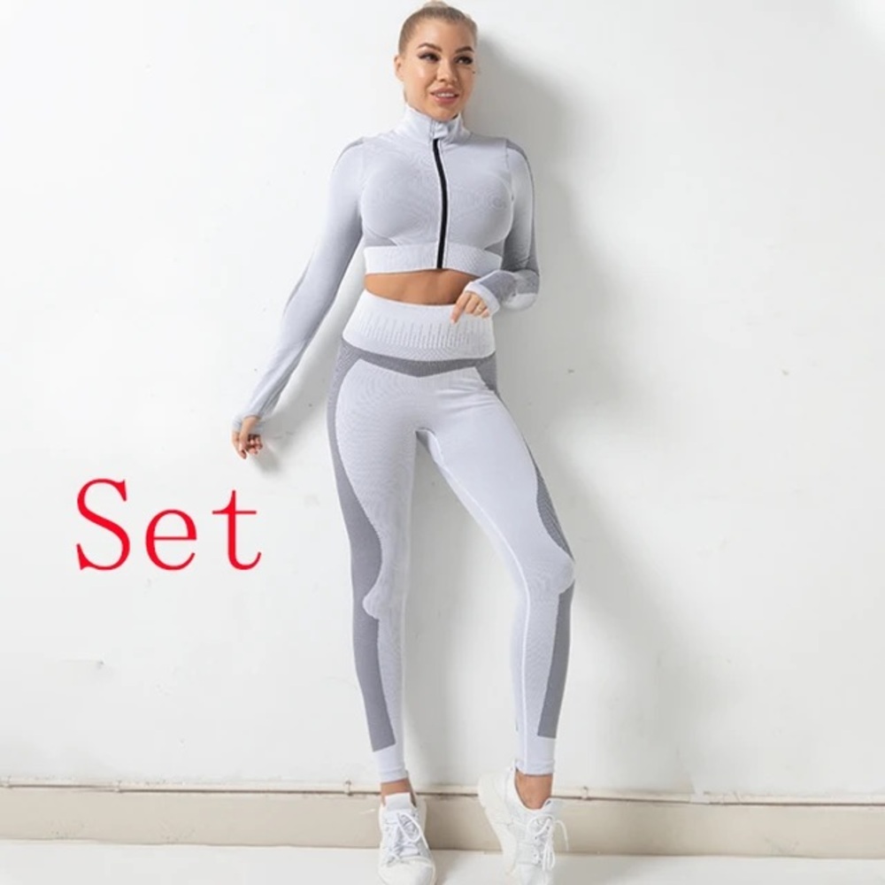 2PC Athletic Seamless Yoga Gym Fitness Set